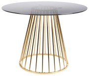 Ronde Eettafel Glas Met Goud - 104 X 104cm.