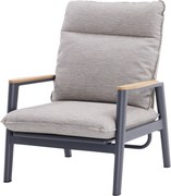 Alzano lounge tuinstoel verstelbaar zand rope aluminium antraciet