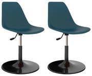 vidaXL Eetkamerstoelen draaibaar 2 st PP turquoise