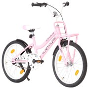 vidaXL Kinderfiets met voordrager 20 inch roze en zwart