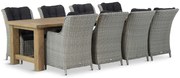 Tuinset 8 personen 300 cm Wicker Grijs Garden Collections Buckingham/ Fourmile