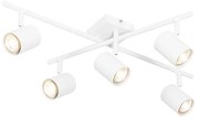 Moderne plafondlamp wit 5-lichts verstelbaar vierkant - Jeana Modern GU10 Binnenverlichting Lamp