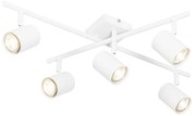Moderne plafondlamp wit 5-lichts verstelbaar vierkant - Jeana