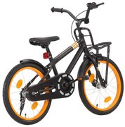 vidaXL Kinderfiets met voordrager 18 inch zwart en oranje