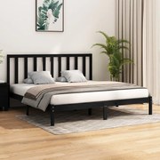 vidaXL Bedframe massief grenenhout zwart 180x200 cm 6FT Super King