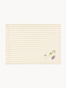 Gestreepte placemats Melony met geborduurde motieven, 2-delig