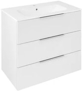 Sapho Cirasa badmeubel 80cm met 3 lades wit glans met witte wastafel