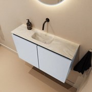 Mondiaz Ture DLux toiletmeubel 80cm clay met wastafel ostra midden zonder kraangat