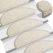 vidaXL Trapmatten zelfklevend 15 st sisal-look 65x25 cm beige