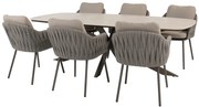 Taste by 4 Seasons Cannes tuinset terre met Prado tafel 240 cm Tuinset bruin weerbestendig