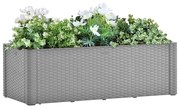 vidaXL Plantenbak verhoogd met bewateringssysteem 100x43x33 cm grijs