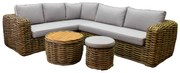 Sumatra XL hoek loungeset 4-delig naturel rotan