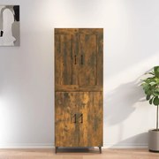 vidaXL Hoge kast 70x34x180 cm bewerkt hout gerookt eikenkleurig