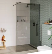 Saqu Modulo inloopdouche incl. antikalk 120x210cm grijs glas/mat zwart