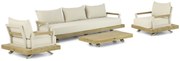 Stoel en Bank Loungeset 5 personen Aluminium/teak Taupe  Santika Furniture Santika