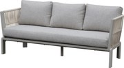 Veneto 3-zits loungebank aluminium latte zand rope