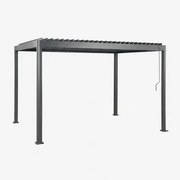 Bioclimatische Aluminium Pergola Met Druvia Lamellen Grijs – Grafiet & 3 X 4 M - Sklum