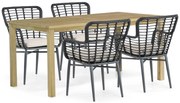 Tuinset 4 personen 160 cm Aluminium/Wicker Zwart De Laan Projects