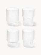Kleine mondgeblazen tumblers Ripple met reliëfpatroon, 4-delig
