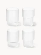 Mondgeblazen waterglazen Ripple met groefreliëf, 4-delig