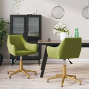 vidaXL Eetkamerstoelen draaibaar 2 st fluweel lichtgroen