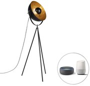 Smart vloerlamp tripod zwart incl. Wifi A60 - Magna 40 Eglip Design, Art Deco, Klassiek / Antiek E27 bol / globe / rond rond Binnenverlichting Lamp