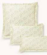 Katoensatijnen kussenhoes Leticia met bloemenprint