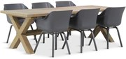 Tuinset 6 personen 240 cm Kunststof Grijs Hartman Sophie