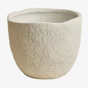 Buitenbloempot Van Cement Nuria Ø30 Cm - ↑25 Cm & Wit - Sklum