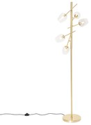 Klassieke vloerlamp goud met glas 5-lichts - Elien