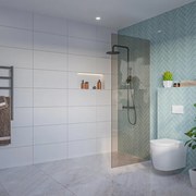 Fortifura Galeria Inloopdouche - rook glas - 80x200cm - 8mm - nano - blind inbouw profiel SW797939 SW1102415