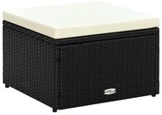 vidaXL Voetenbank/poef zwart 53x53x30 cm poly rattan