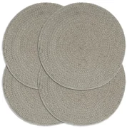 vidaXL Placemats 4 st rond 38 cm katoen effen grijs