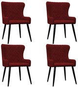 vidaXL Eetkamerstoelen 4 st fluweel rood