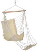 HI Hangstoel met voetensteun katoen canvas beige