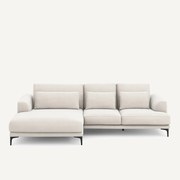 XL hoekbank links in chenille fluweel, MARSILE
