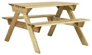 vidaXL Picknicktafel met banken 110x123x73 cm geïmpregneerd grenenhout