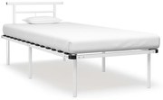 vidaXL Bedframe metaal wit 90x200 cm