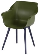 Hartman Sophie Studio dining armstoel - Moss Green - Carbon Black poot