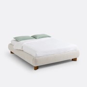 Bed in bouclettestof met lattenbodem, Mila