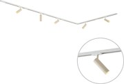 Modern railsysteem met 5 spots wit met beige 1-fase GU10 35mm - Iconic Jeana Luxe