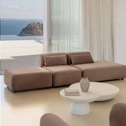 2-delige Modulaire Bank Met Chaise Longue Rechts En Fogler Poef Corduroy Kameelbruin - Sklum