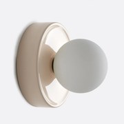 Wand- of plafondlamp, rond, keramiek en opaline glas, diameter 16,8 cm, HOLI