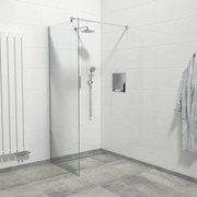 Van Marcke Inloopdouche - 80x200cm - veiligheidsglas - band mat glas - anti kalk - chroom 20005669