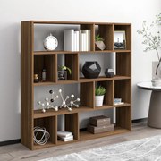 vidaXL Boekenkast 110x24x110 cm bewerkt hout bruineikenkleurig