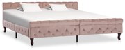 vidaXL Bedframe fluweel roze 200x200 cm