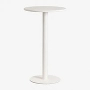 Hoge Ronde Metalen Tuintafel (ø60 Cm) Mizzi Gardenia Wit - Sklum