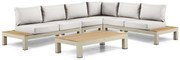 Loungeset 6 personen Aluminium/Teak Taupe Lifestyle Garden Furniture Vittoria