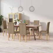 vidaXL Eetkamerstoelen 6 st stof taupe