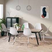 vidaXL Eetkamerstoelen draaibaar 6 st polypropeen wit